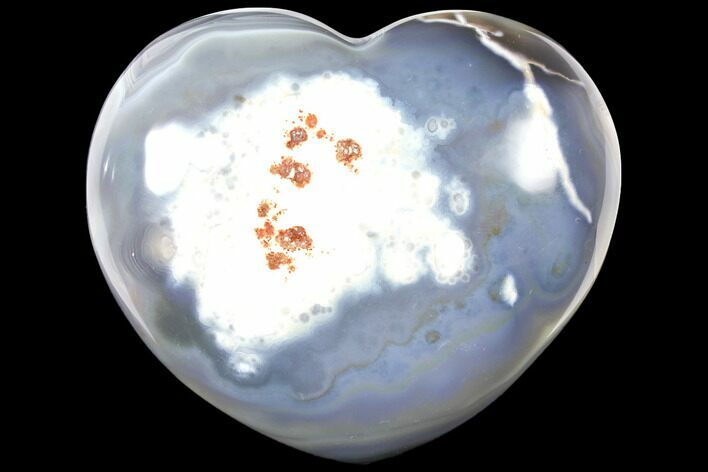 Polished, Blue Agate Heart - Madagascar #126705